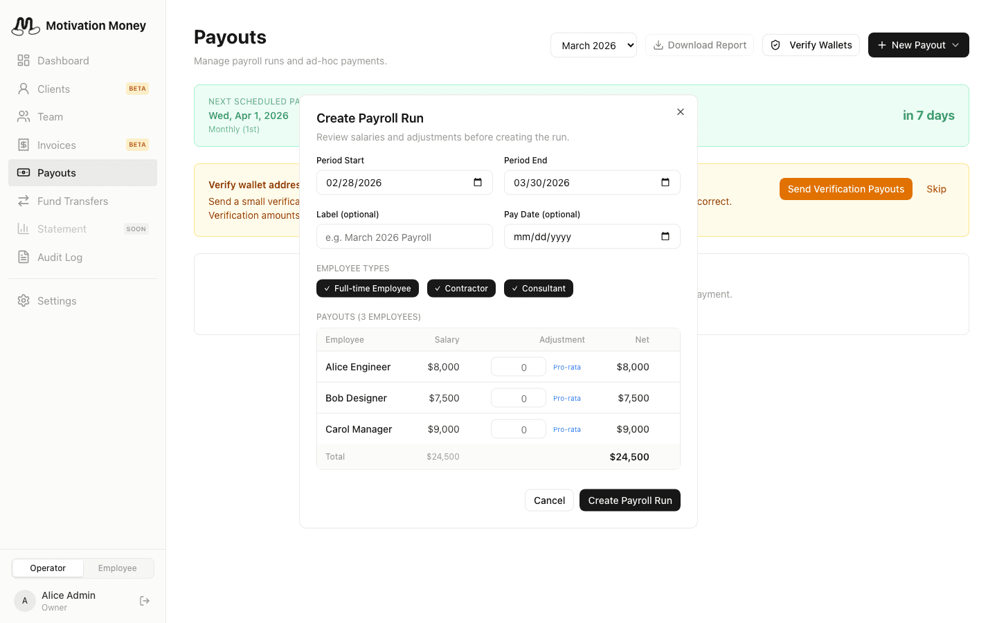 Create Payroll