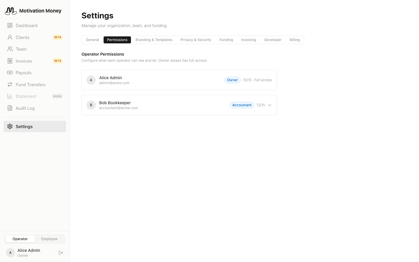 Permissions